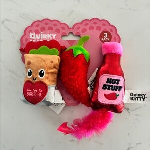 Quirky Kitty “You Are So Burrito-ful” 3-Pack Catnip Toy Set – NEW